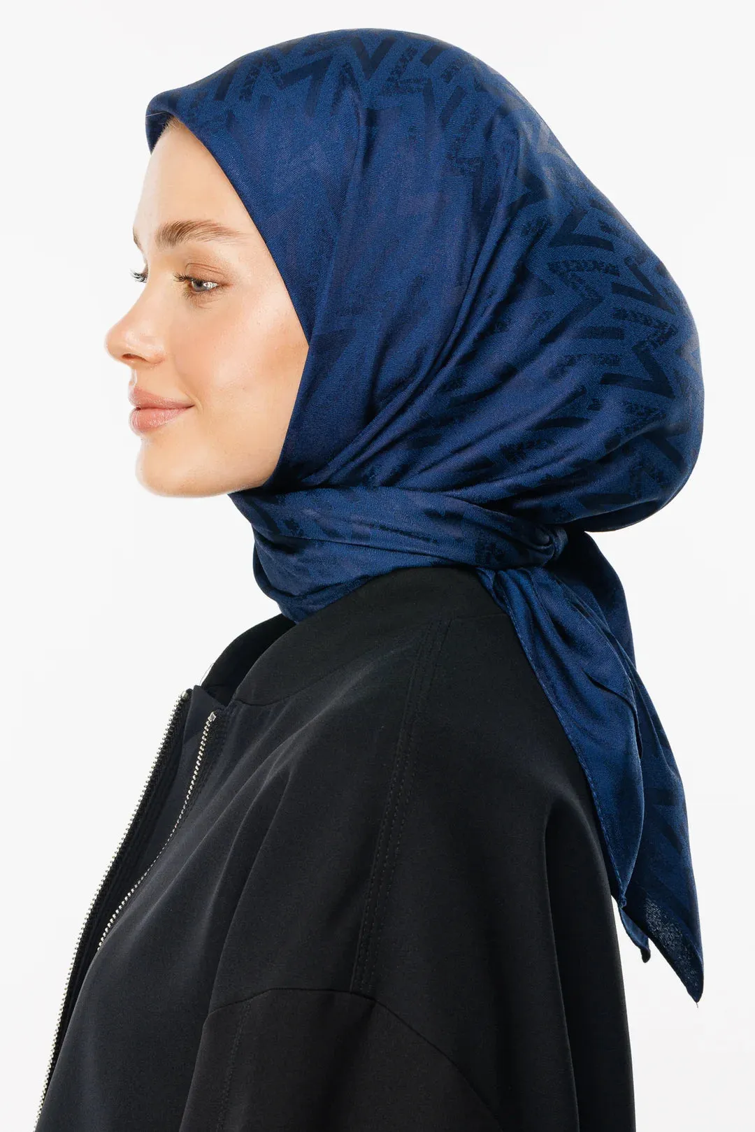 Navyblue Nova Pattern Luxury Jacquard Scarf