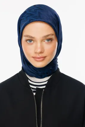 Navyblue Nova Pattern Luxury Jacquard Scarf