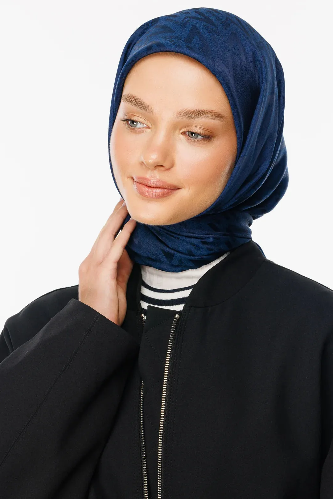 Navyblue Nova Pattern Luxury Jacquard Scarf