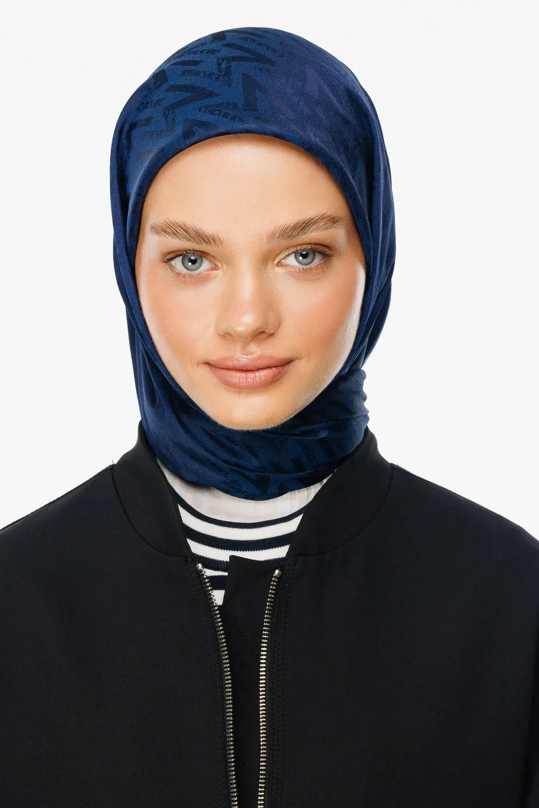Navyblue Nova Pattern Luxury Jacquard Scarf