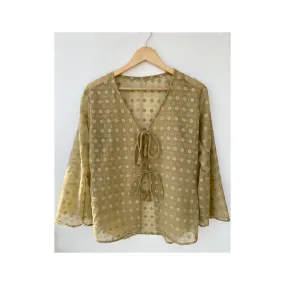 Olive butta print top