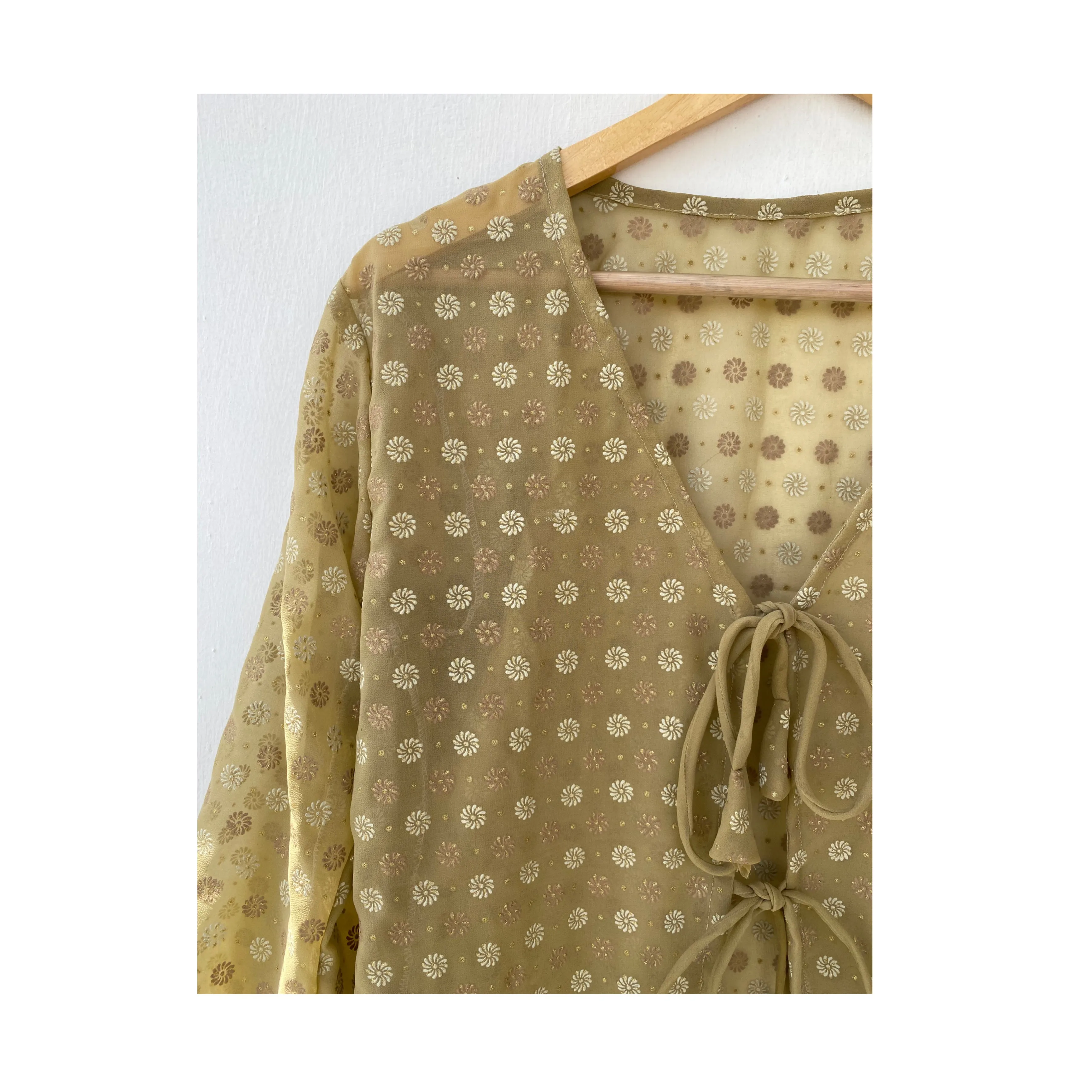 Olive butta print top