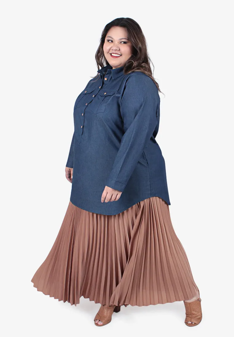 Posey Pretty Pleated Long Skirt