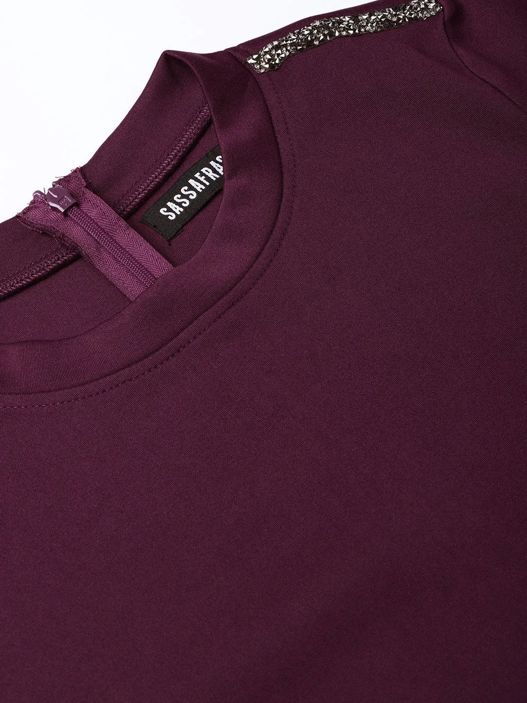 Purple Metal Trim Bodycon Dress