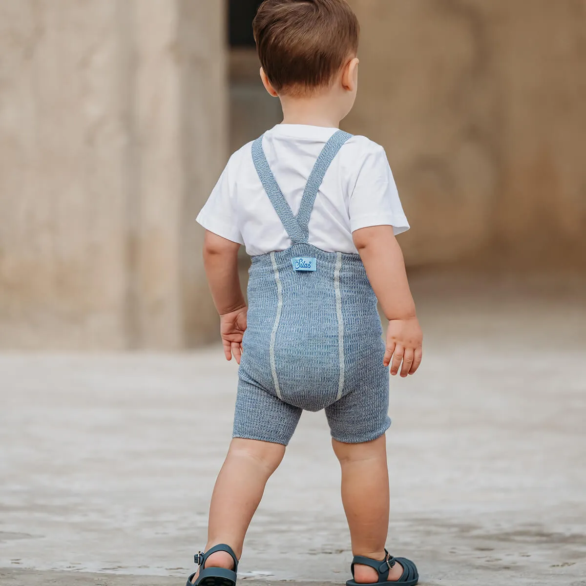 Shorty Tights With Braces in Marshmallow Sky by Silly Silas - Last One In Stock - 0-1 Years