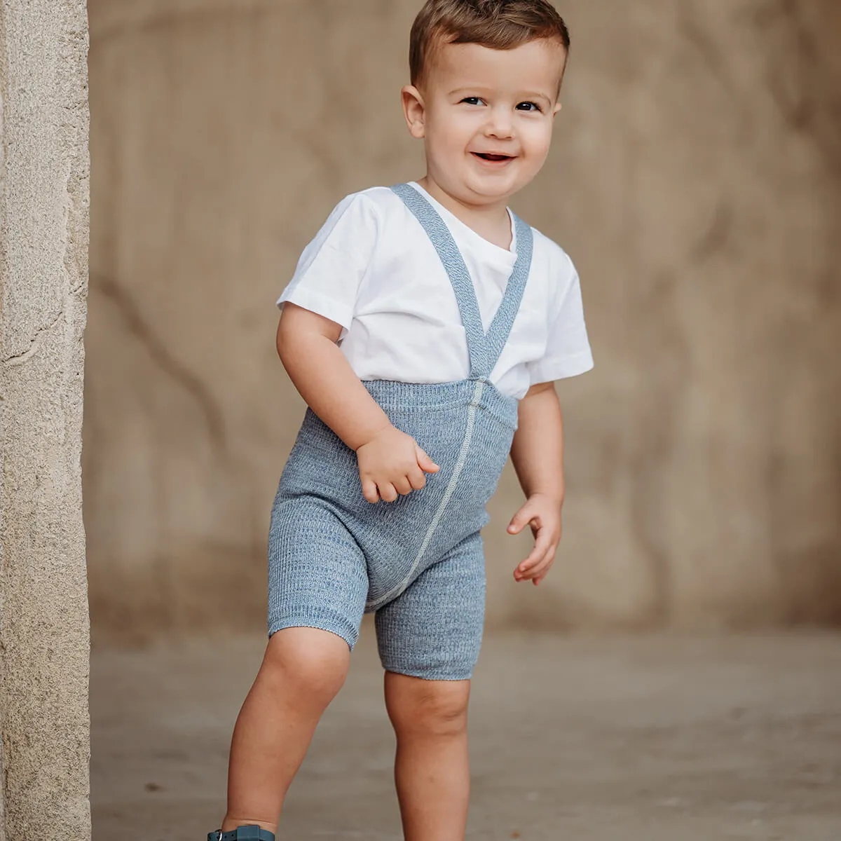 Shorty Tights With Braces in Marshmallow Sky by Silly Silas - Last One In Stock - 0-1 Years