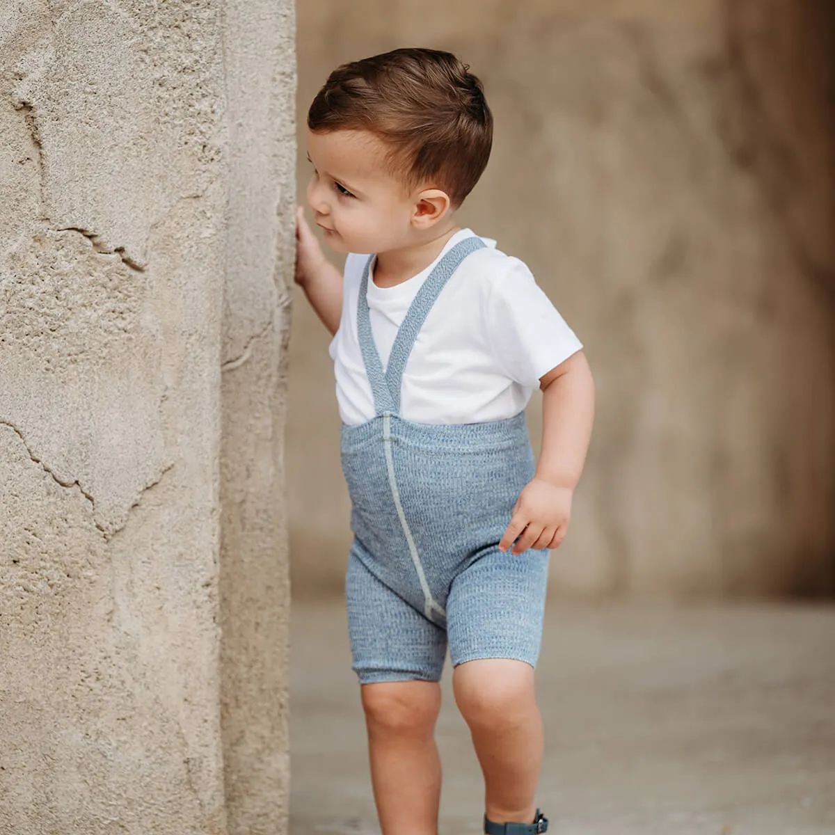 Shorty Tights With Braces in Marshmallow Sky by Silly Silas - Last One In Stock - 0-1 Years
