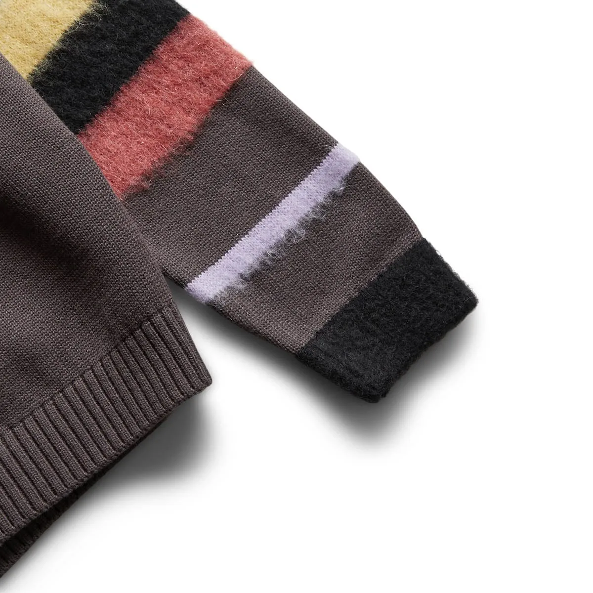 STRIPED MOHAIR SLEEVE CARDIGAN