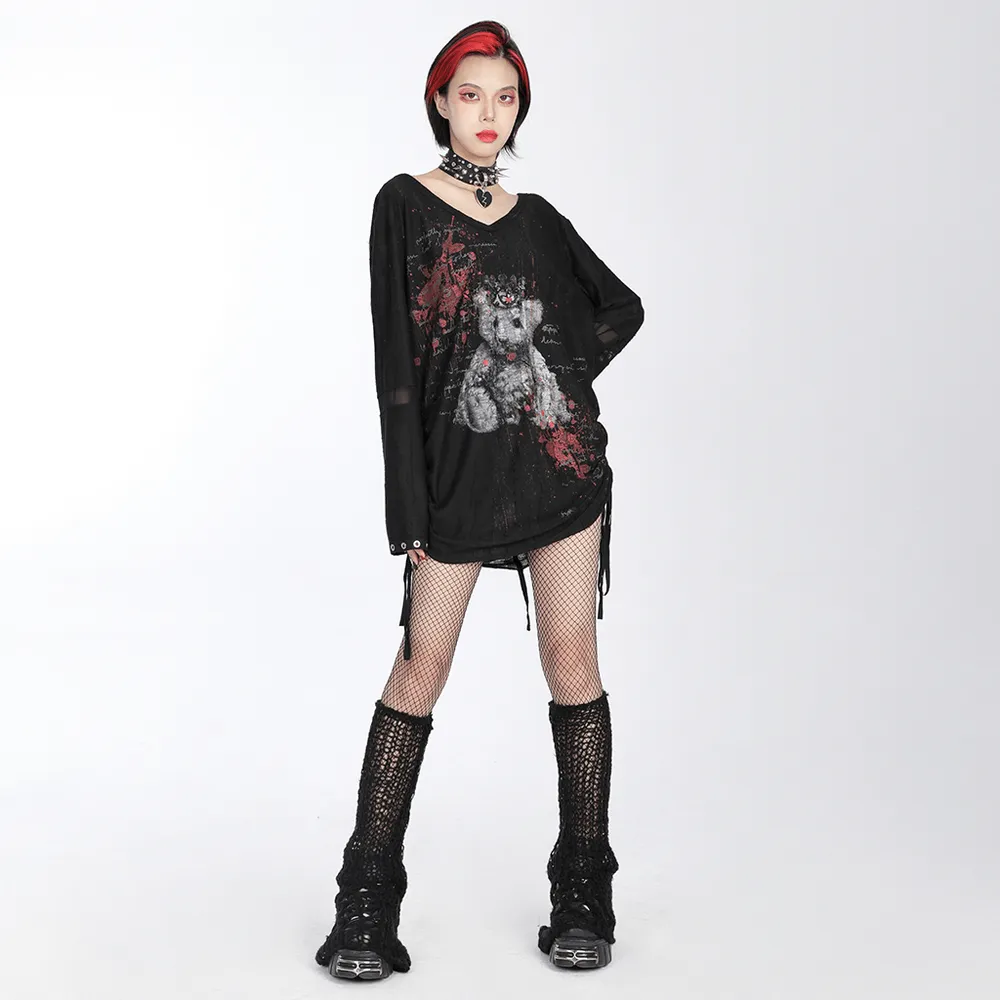 Stylish Gothic Mohair Knit Leg Warmers with Striped Design