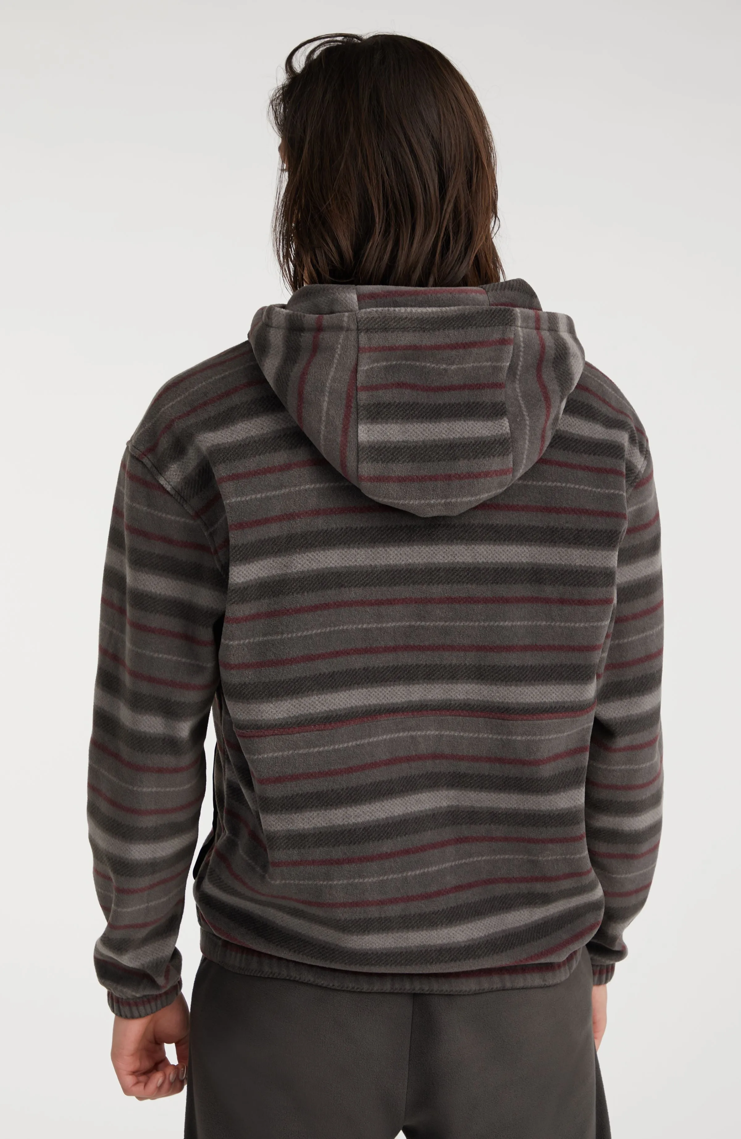 Superfleece Half Zip Hoodie | Grey Crossover Stripe
