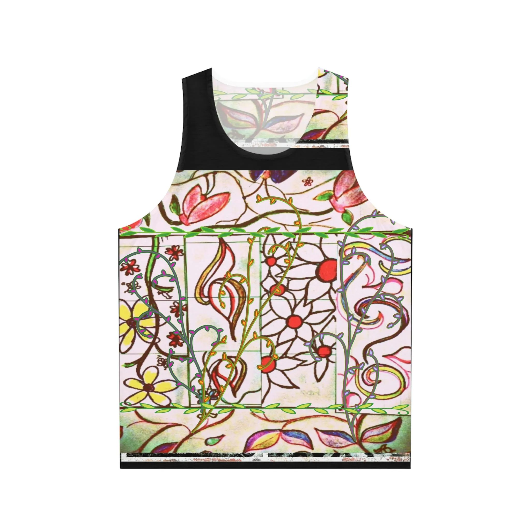 Unisex Tank Top (AOP) FLORAL DOODLES