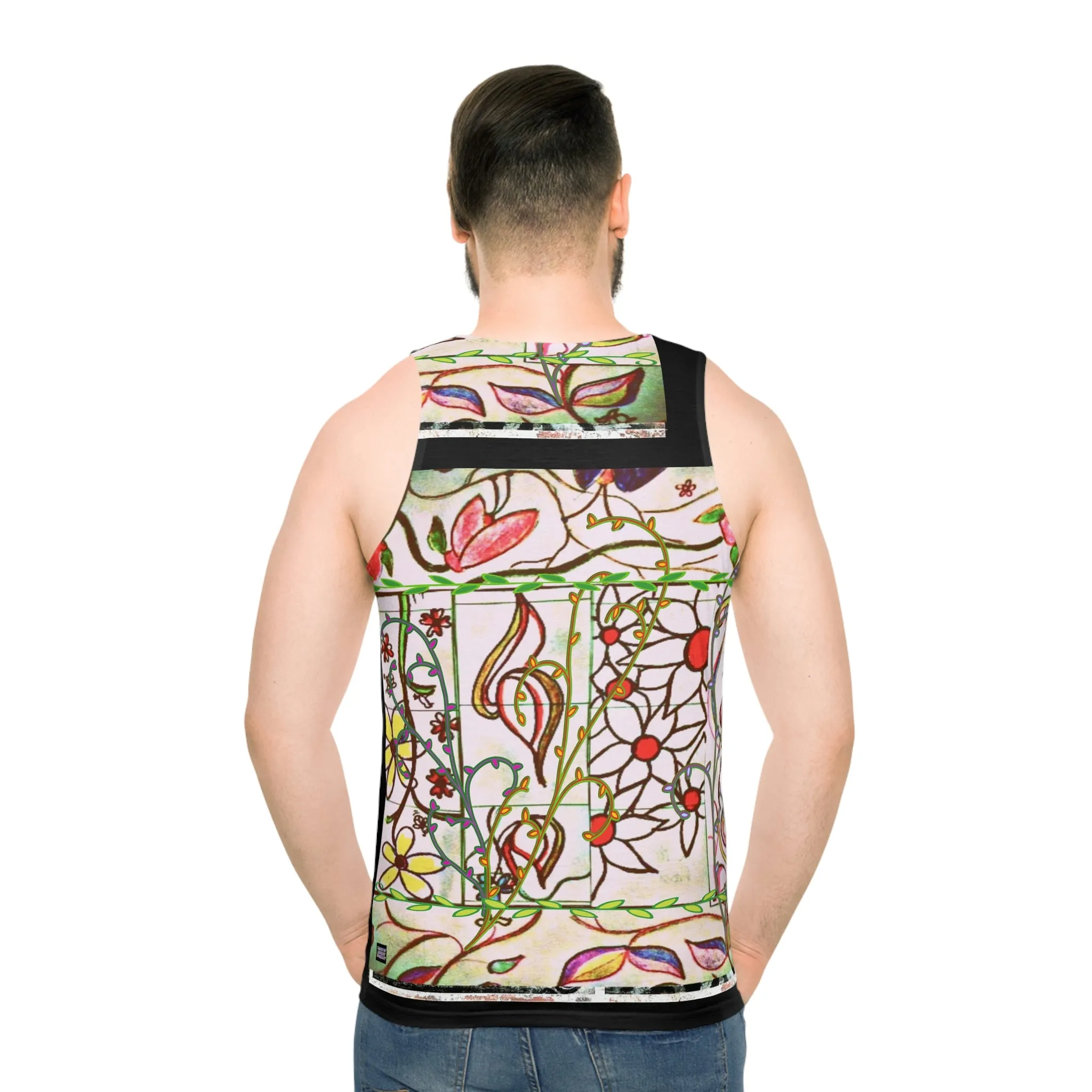 Unisex Tank Top (AOP) FLORAL DOODLES