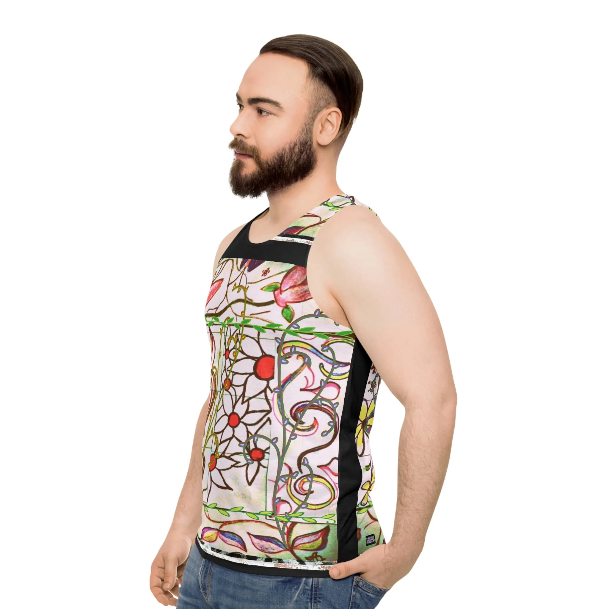 Unisex Tank Top (AOP) FLORAL DOODLES