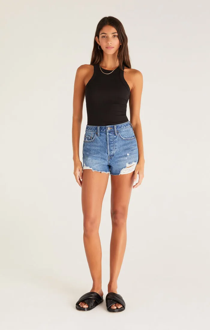 Z SUPPLY - CLASSIC HI-RIS DENIM SHORT VINTAGE INDIGO
